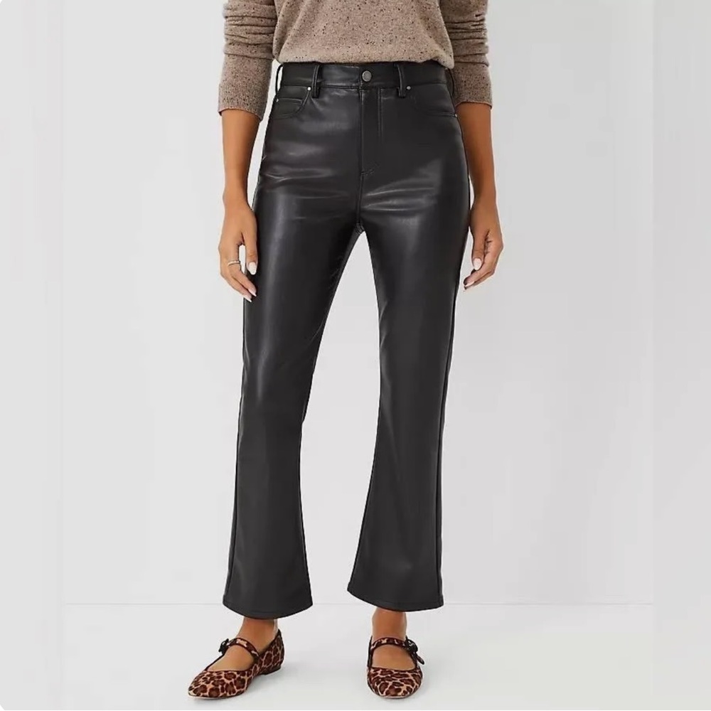 Ann Taylor | Women's Vegan Leather Pants Black Straight Leg | Size 10 | NWT